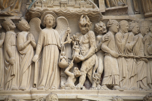 detail from Cathedral of Notre Dame in Paris on Last Judgement