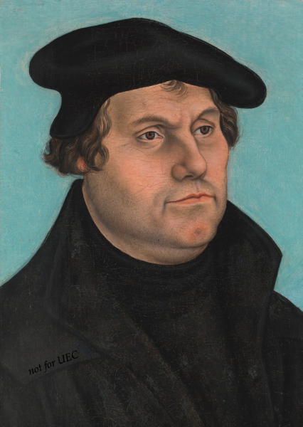 Martin Luther portrait of circa 1532 in the Metropolitan Museum of Art by Lucas Cranach der Ältere (the Elder) (c. 1472–1553)